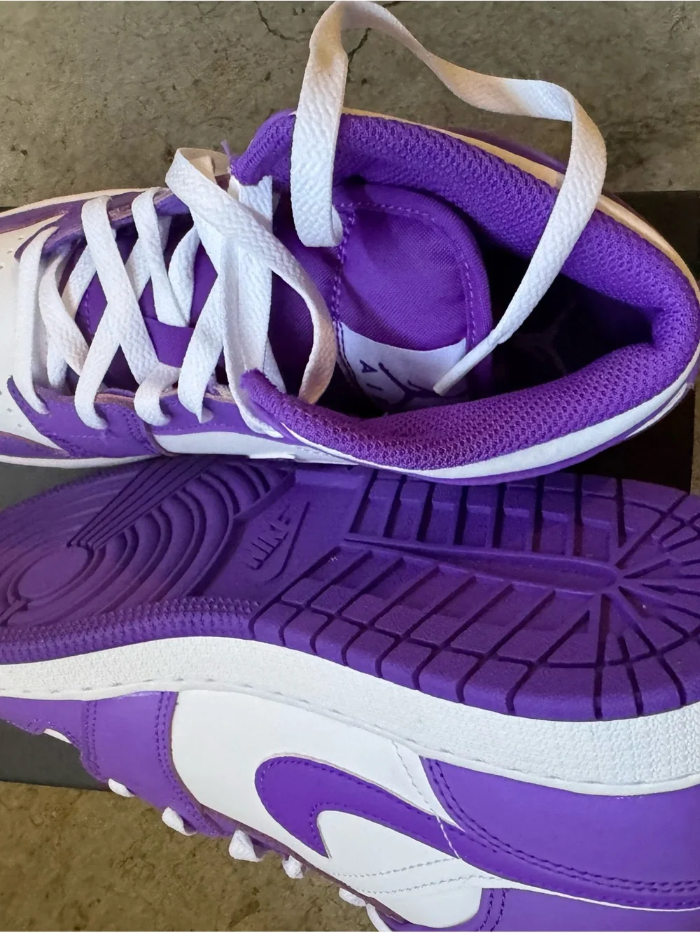 Nike Air Jordan 1 Mid White & Purple Sneakers